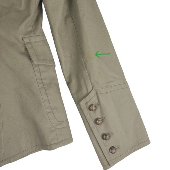 ATTENTION Military Style Army Olive Green Pea Coat Jacket, Women's 4 - Picture 7 of 9